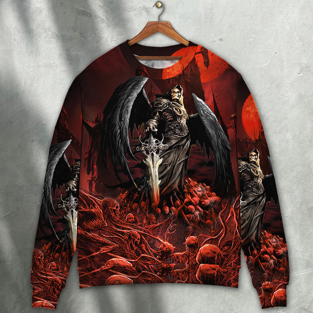 Halloween Skull Dark Night Sweater For Alternative Fashion Events And Thoughtful Seasonal Gifts
