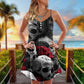 Skull Love Rose Gothic Style V-Neck Sleeveless Cami Dress For Festivals Travel And Relaxed Casual Summer Wear