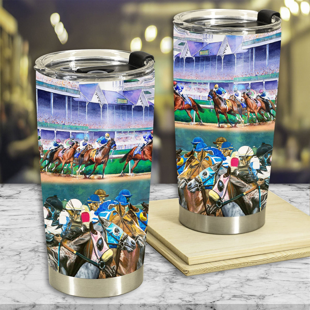 Horse Racing Vibe 20 Oz Tumbler For Coffee Travel And Daily Drinks