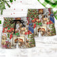 Christmas Dog Beach Shorts Pattern Detail For Vacation Style And Leisure And Relaxation