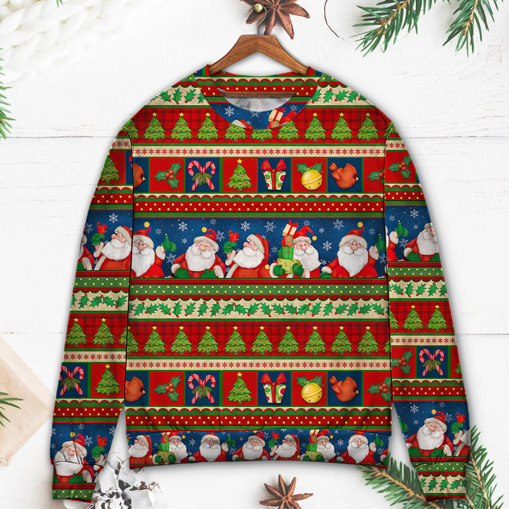 Christmas Santa Claus Happy Xmas Sweater For Festive Parties Family Photos And Comfortable Seasonal Wear