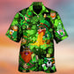 Irish Beer Patrick Viking Skull Leprechaun Hawaiian Shirt Fabric Pattern Detail For Vacation Style