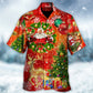 Red Christmas Drinking Tree Light Hawaiian Shirt For Summer Events And Casual Outdoor Wear