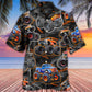 Monster Truck Racing Hawaiian Shirt Graphic Artwork Detail For Resort Wear