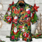 Festive Christmas Santa Snowman Hawaiian Shirt Relaxed Style View For Coastal Travel