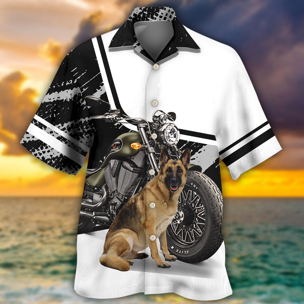 Creative German Shepherd Dog Hawaiian Shirt All Over Print Detail For Coastal Travel