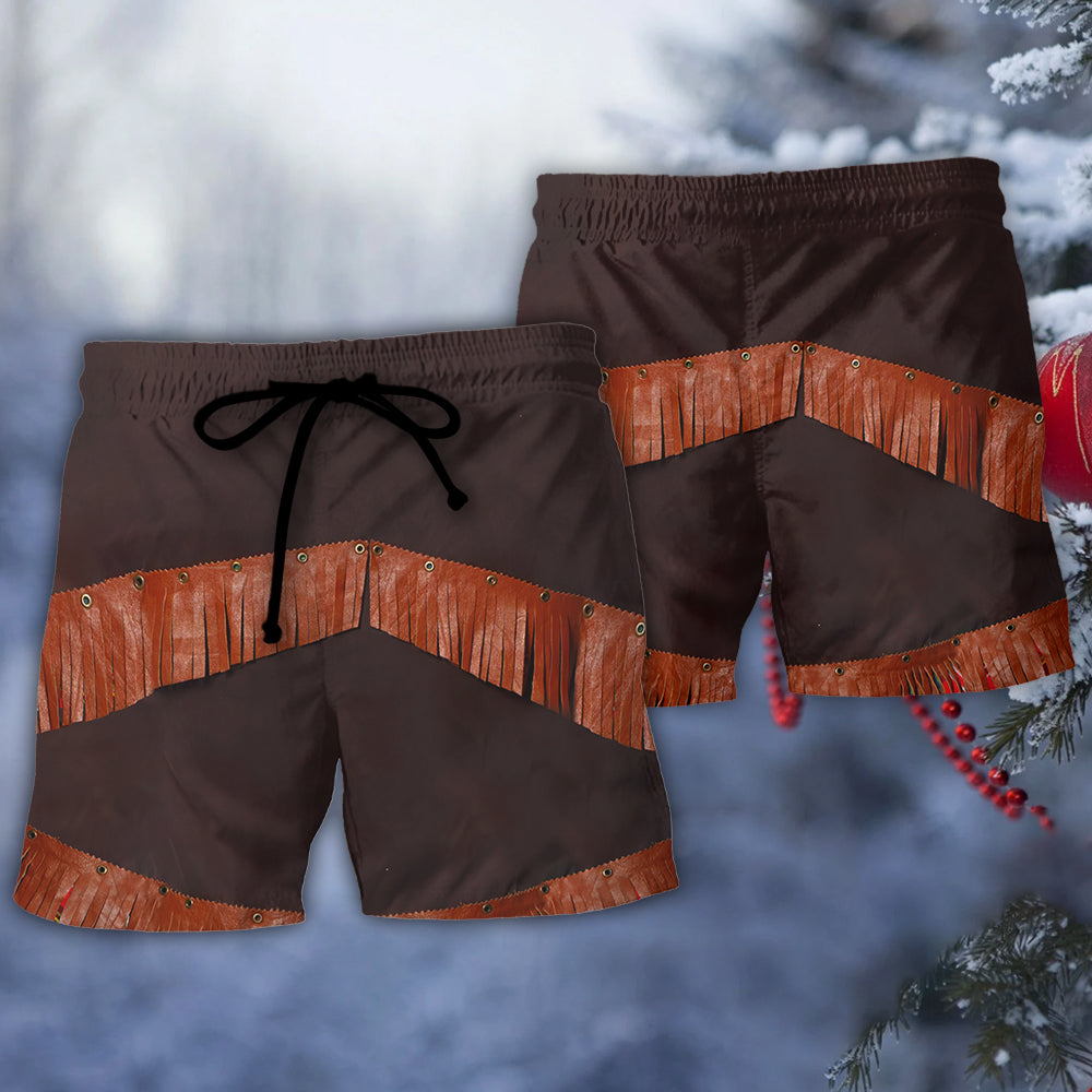 Santa Cowboy Vintage Western Beach Shorts For Beach Trips And Relaxed Vacation Styling