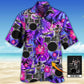 Purple Tropical Drum Custom Photo Hawaiian Shirt Pattern Detail For Vacation Travel And Daily Wear