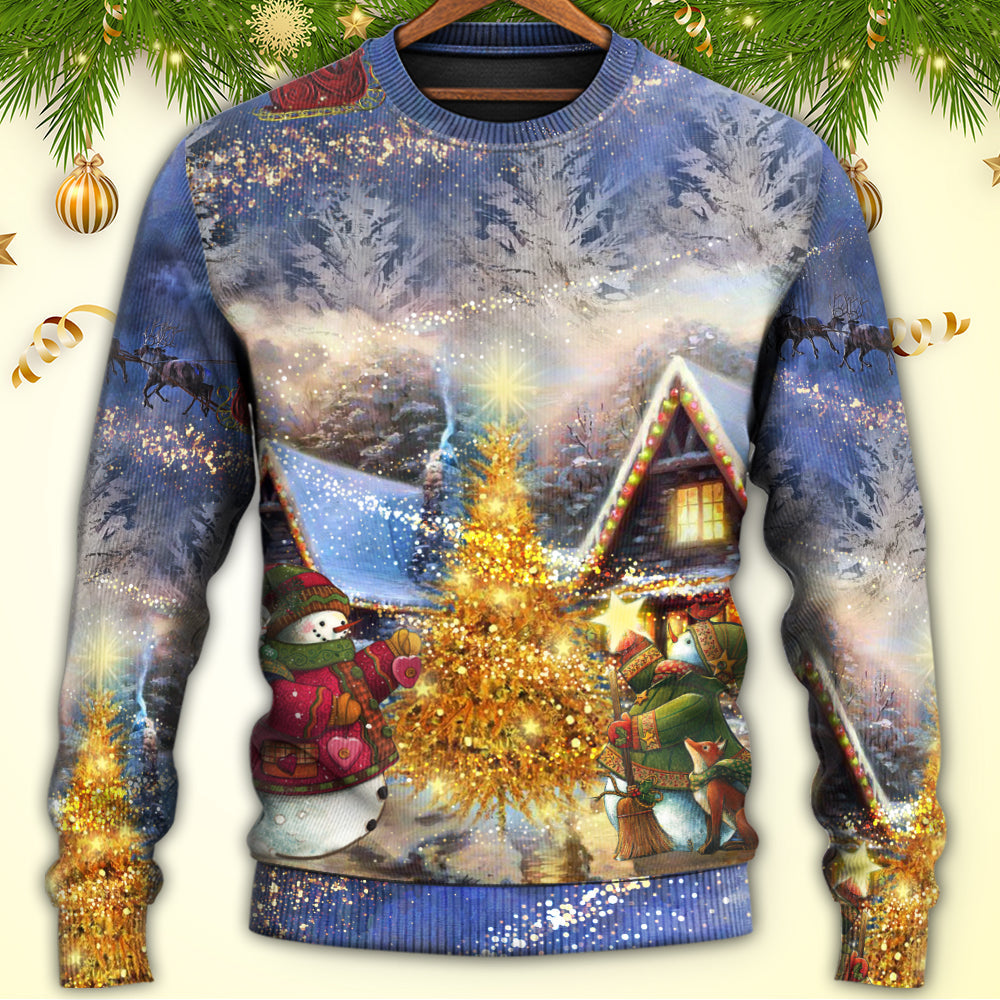 Christmas Santa Reindeer Snowman Family Sweater For Seasonal Parties Cozy Gatherings And Thoughtful Holiday Gifts