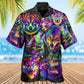 Fantasy Colorful Neon Wolf Hawaiian Shirt Creative Print View For Vacation Style