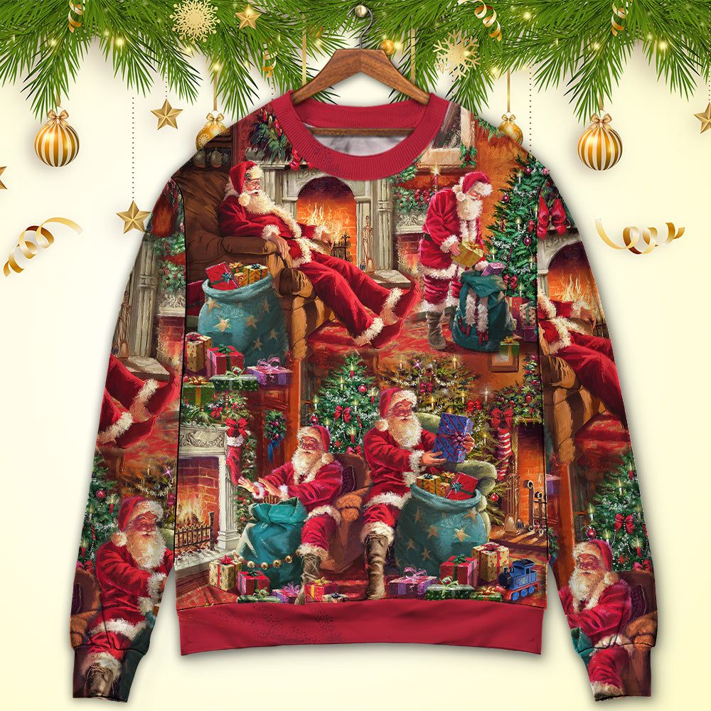 Christmas Santa Story Chilling Happy Xmas Sweater For Festive Family Events Casual Wear And Holiday Gift Giving