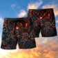 Rose Floral Beach Shorts Pattern Detail For Coastal Travel And Versatile Outdoor Wear