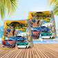 Auto Detailing Car Service Beach Shorts Pattern Detail For Holiday Travel And Weekend Casual Style