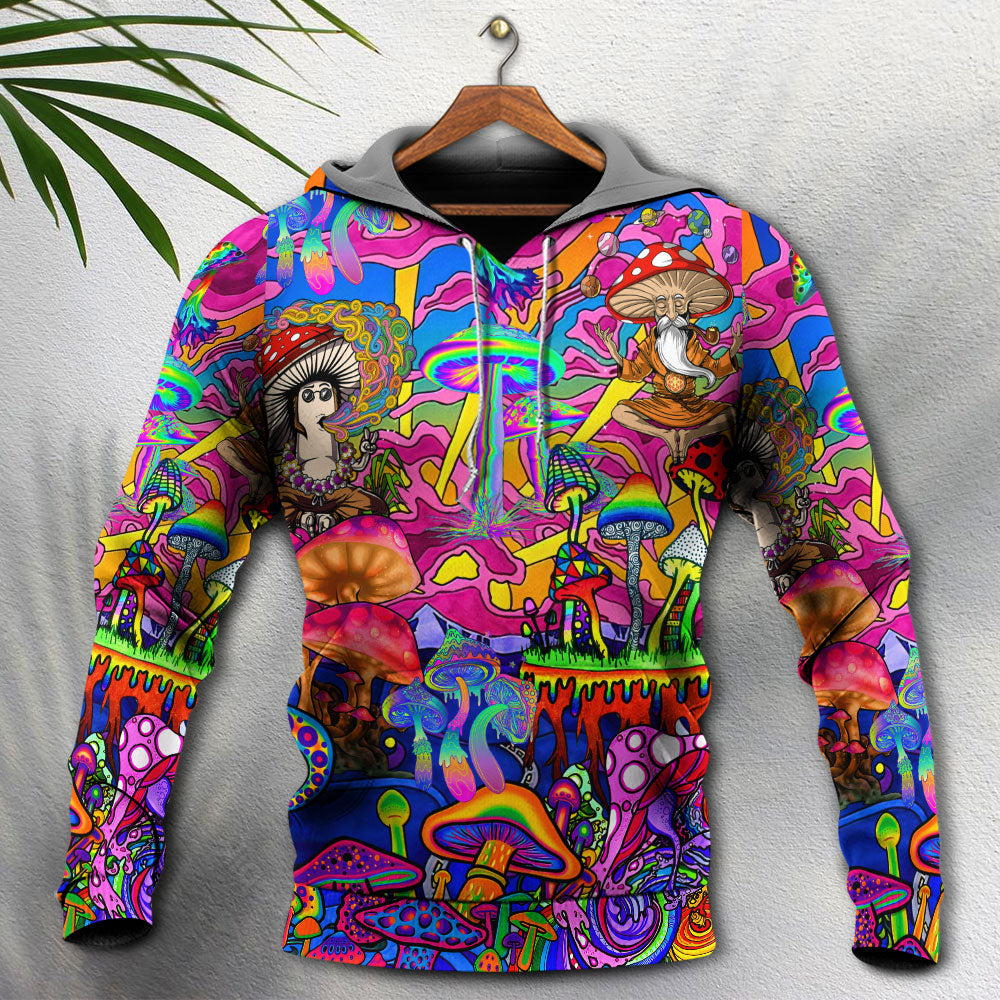 Hippie Magic Trippy Mushroom Hoodie For Free Spirited Travel Casual Wear And Comfortable Layering