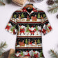 Christmas Santa Reindeer Bear Hawaiian Shirt Creative Print View For Casual Outings