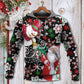 Christmas Snowy Day Santa Snowman Hoodie For Winter Adventures Family Gatherings And Festive Everyday Style