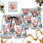 Christmas Santa Summer Beach Shorts Artwork Detail For Casual Warm Weather Outfits
