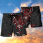 Viking Raven Warrior Lifestyle Beach Shorts Artwork Detail For Tropical Travel And Everyday Wear
