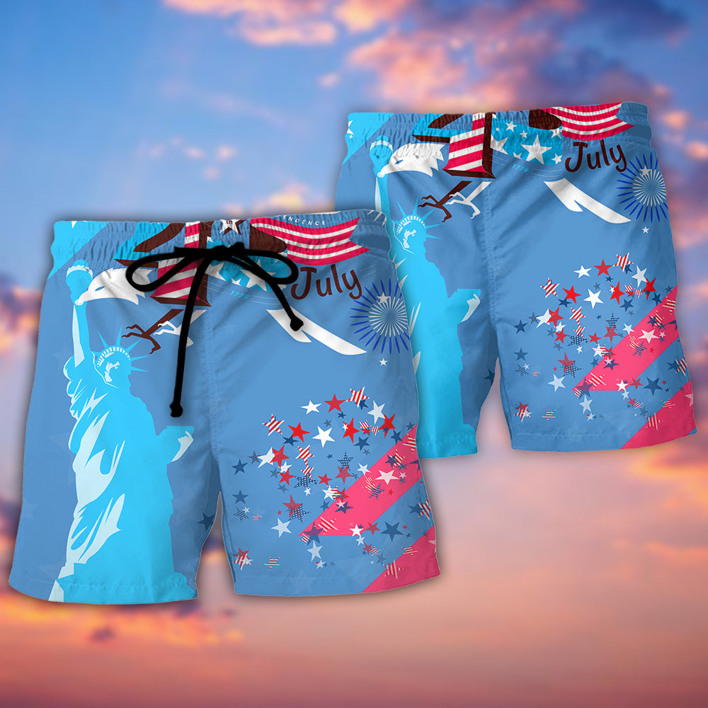 Patriotic Fourth Of July Celebration Beach Shorts For Poolside Relaxation And Summer Adventures