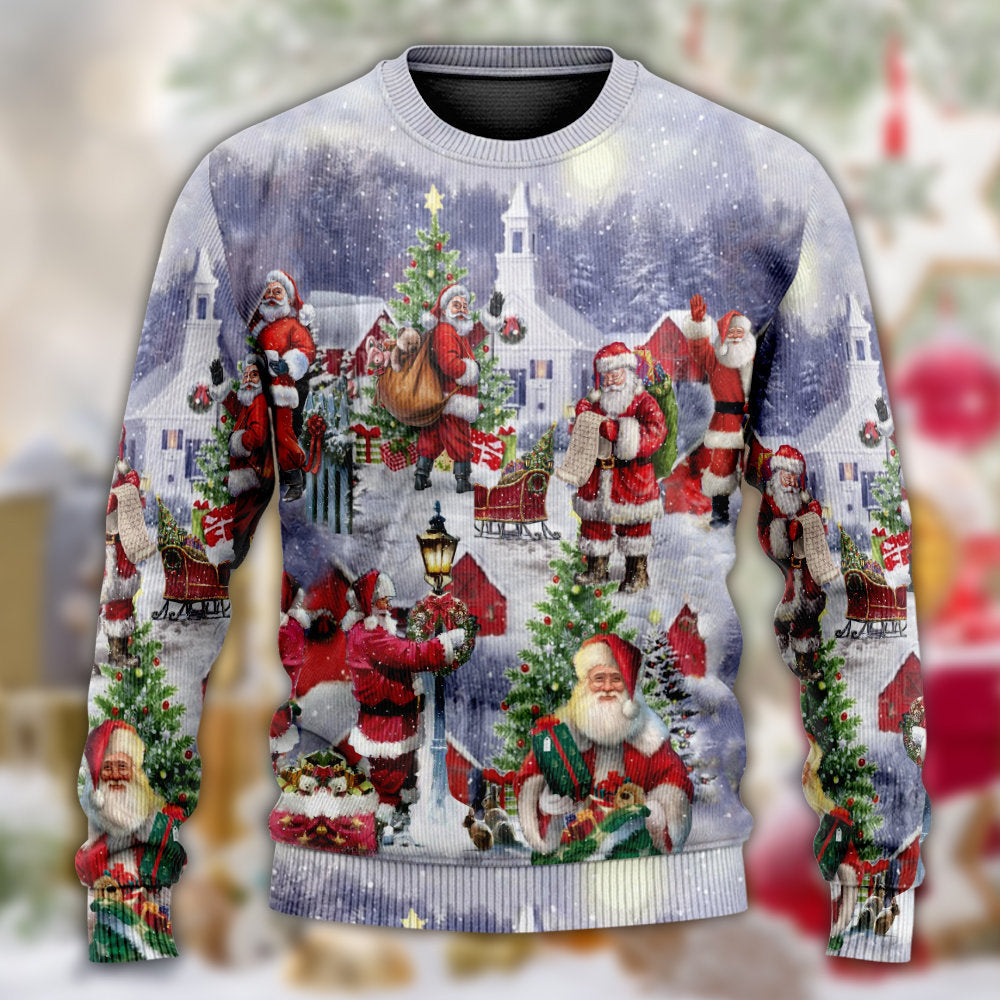 Christmas Merry Xmas Santa Is Coming Sweater For Family Gatherings Winter Travel And Everyday Seasonal Comfort