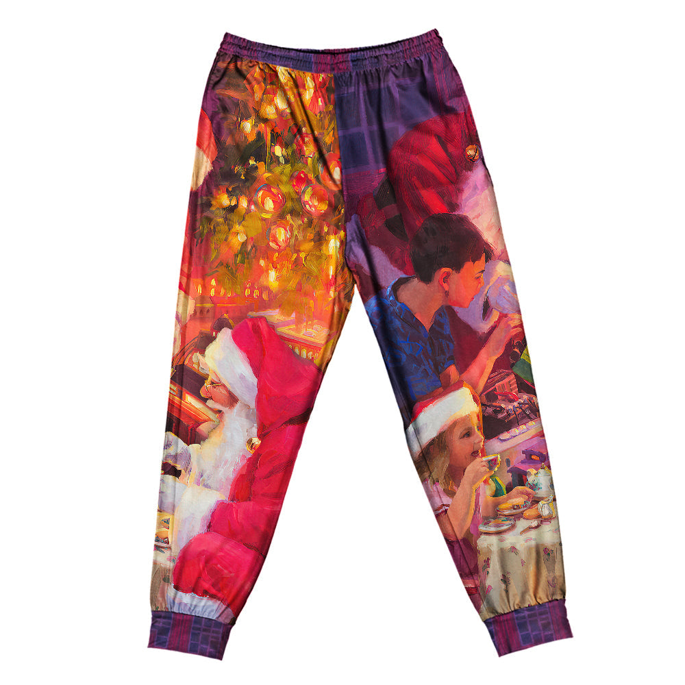 Santa Christmas Story Short Sleeve Pajamas Set For Holiday Bedtime And Cozy Home Wear