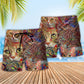 Funny Colorful Cat Art Lover Beach Shorts Design View For Summer Events And Coastal Getaways