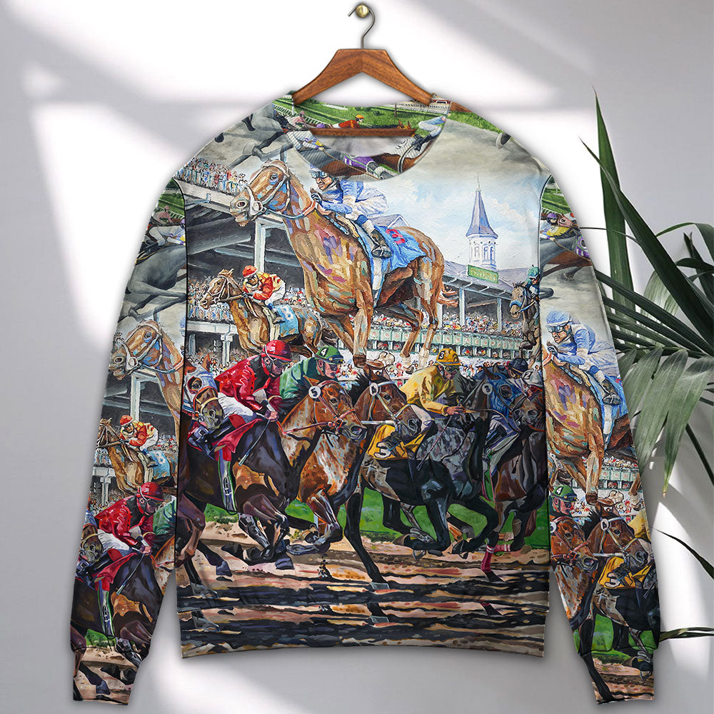 Horse Racing Be Strong Brave Sweater For Animal Inspired Style Events And Comfortable Daily Wear