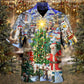 Drum Christmas Happiness Hawaiian Shirt Artwork Detail For Tropical Trips And Casual Outings