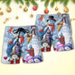 Christmas Snowman Family Joy Beach Shorts Graphic Detail For Resort Trips And Casual Outings