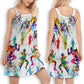 Cat Running Companion V-Neck Sleeveless Cami Dress For Vacations And Playful Everyday Style