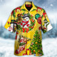 Funny Happy Yellow Snowman Christmas Tree Light Hawaiian Shirt For Coastal Adventures And Warm Weather Wear
