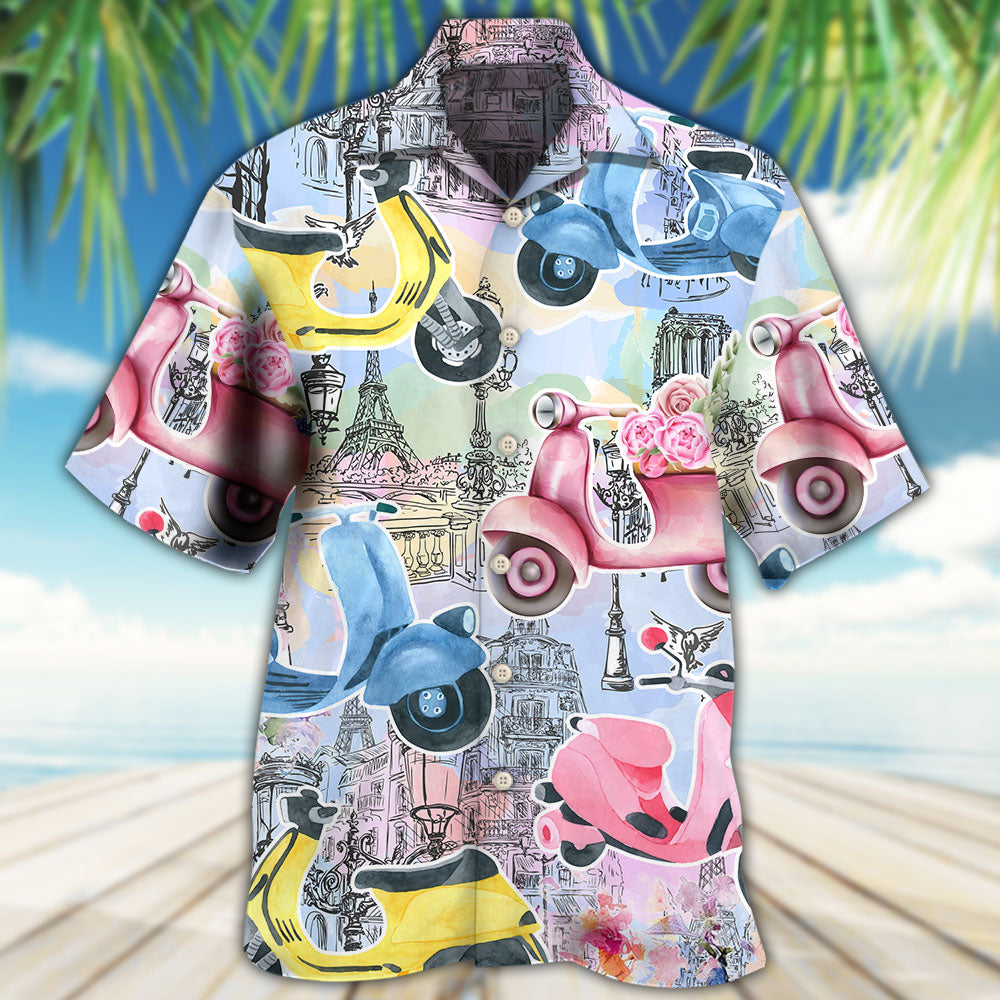 Scooter City Urban Hawaiian Shirt For Warm Weather Adventures And Everyday Comfort