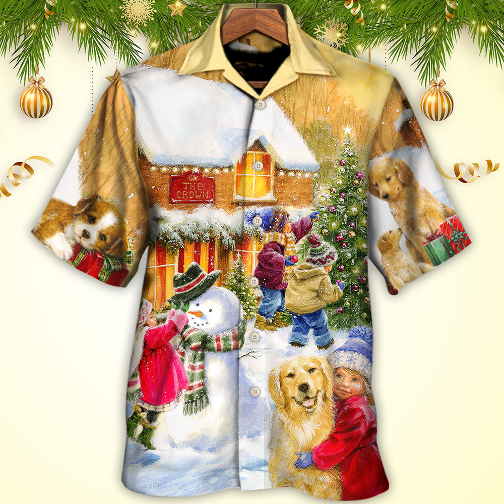 Christmas Animals Town Hawaiian Shirt Artwork View For Vacation Style