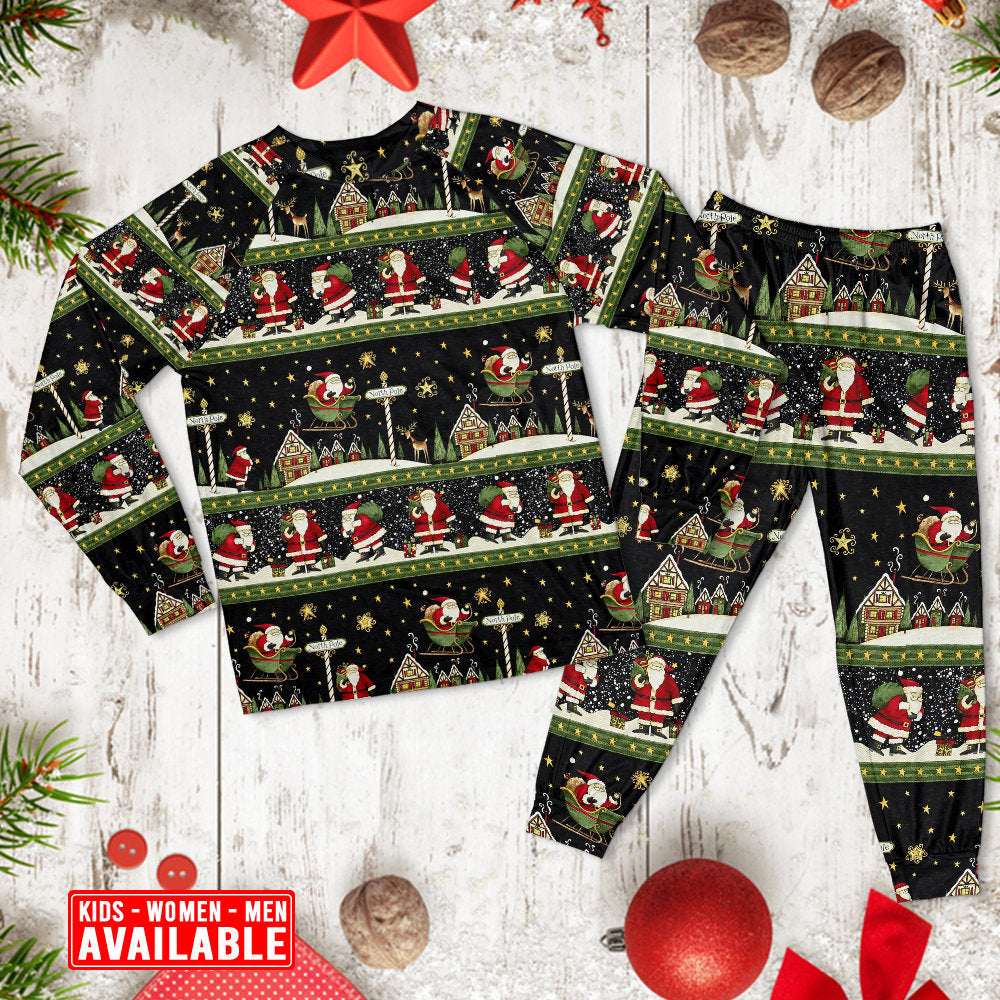 Santa Christmas Eve Adventure Long Sleeve Pajamas Set For Festive Sleepovers And Family Photos
