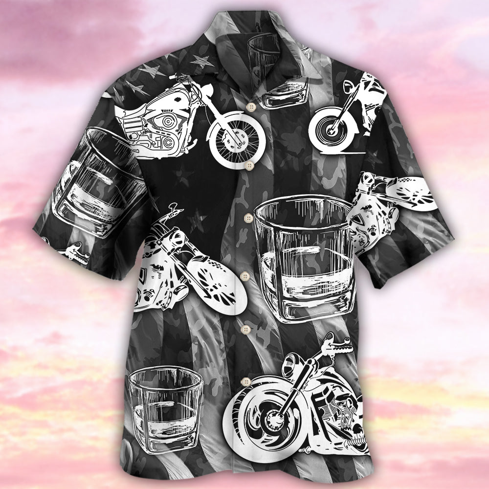 Motorcyles Whiskey Hawaiian Shirt For Poolside Relaxation And Sunny Getaways