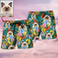 Cat Tropical Lover Various Style Personalized Photo Beach Shorts For Beach Trips And Relaxed Vacation Styling