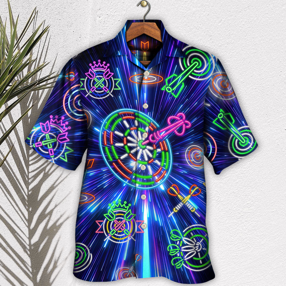 Neon Dart Light Sign Awesome Hawaiian Shirt For Summer Events And Casual Outdoor Wear