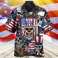 Skull Independence Day US Flag Hawaiian Shirt Pattern View For Relaxed Warm Weather Outfits