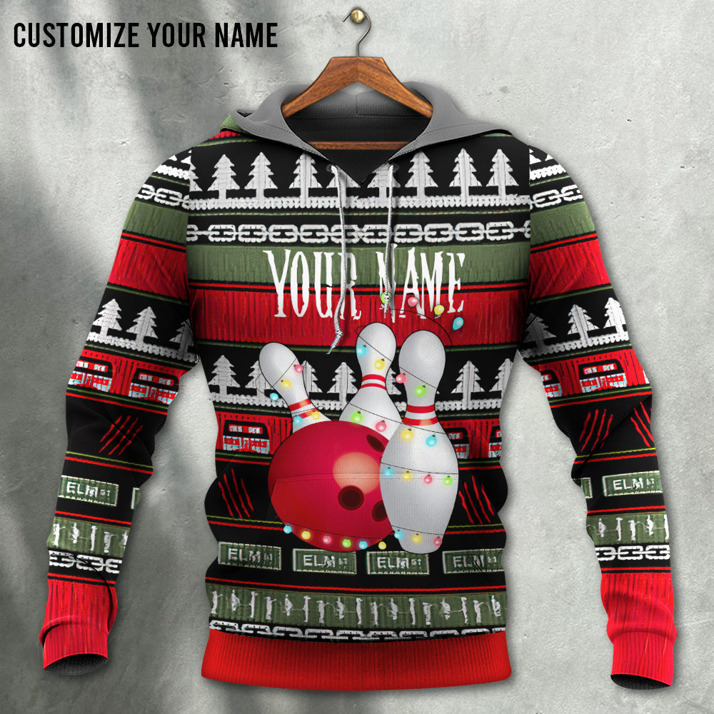 Christmas Bowling Personalized Hoodie For Holiday Parties Weekend Outings And Cheerful Gift Giving