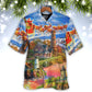 Lighthouse Christmas Santa Shine Hawaiian Shirt Artwork View For Weekend Travel And Beach Style