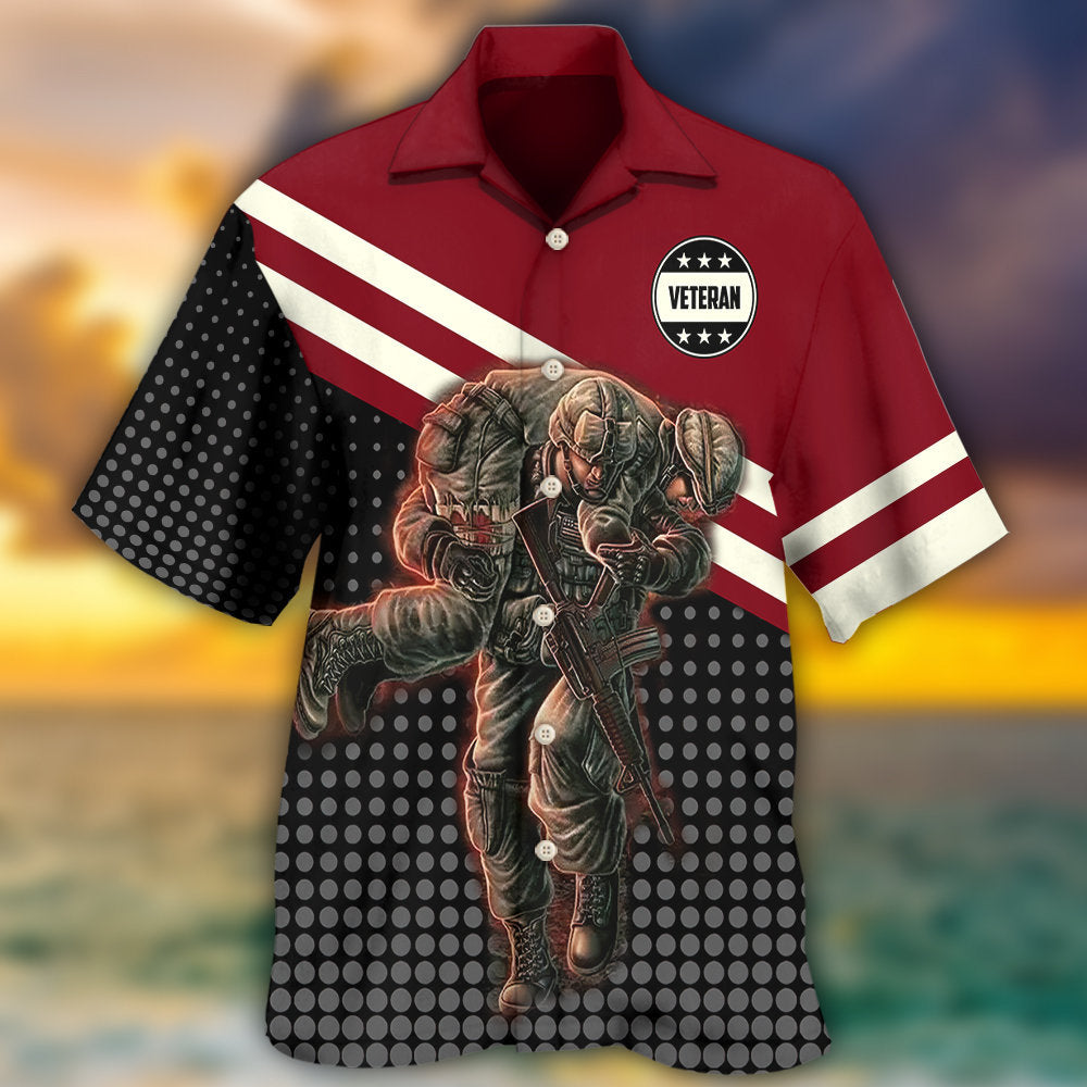 Veteran May Struggle Quit Hawaiian Shirt Pattern Detail For Vacation Travel And Daily Wear