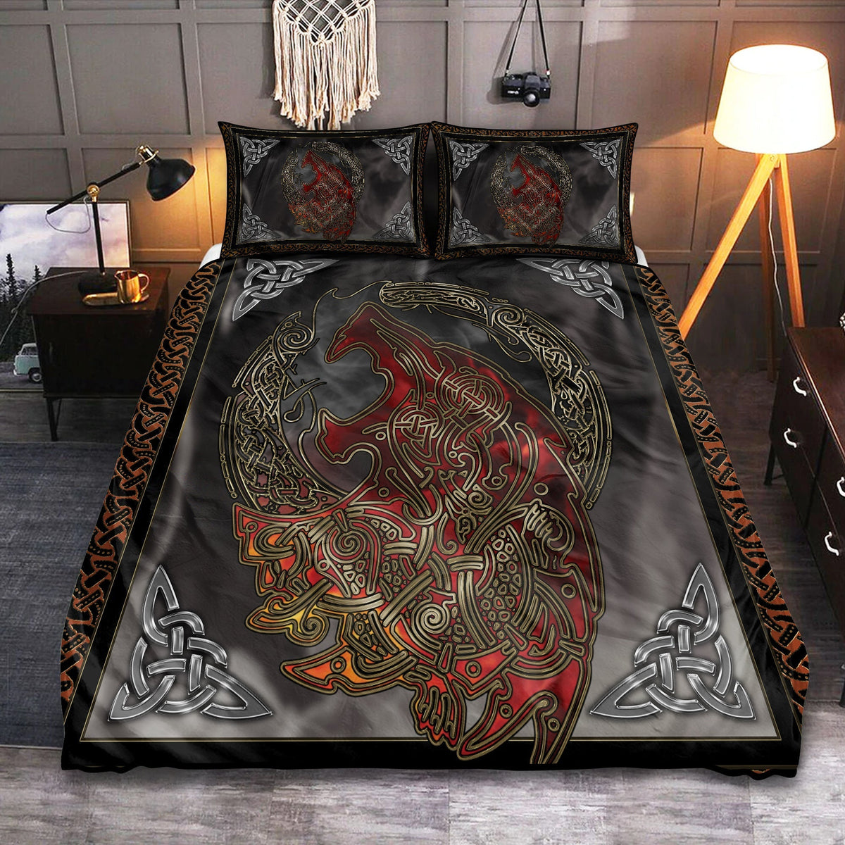 Strong Viking Warrior Bedding Cover For Norse Bedroom Decor