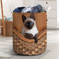 Cute Cat Love Laundry Basket For Nursery Dorm And Home Storage