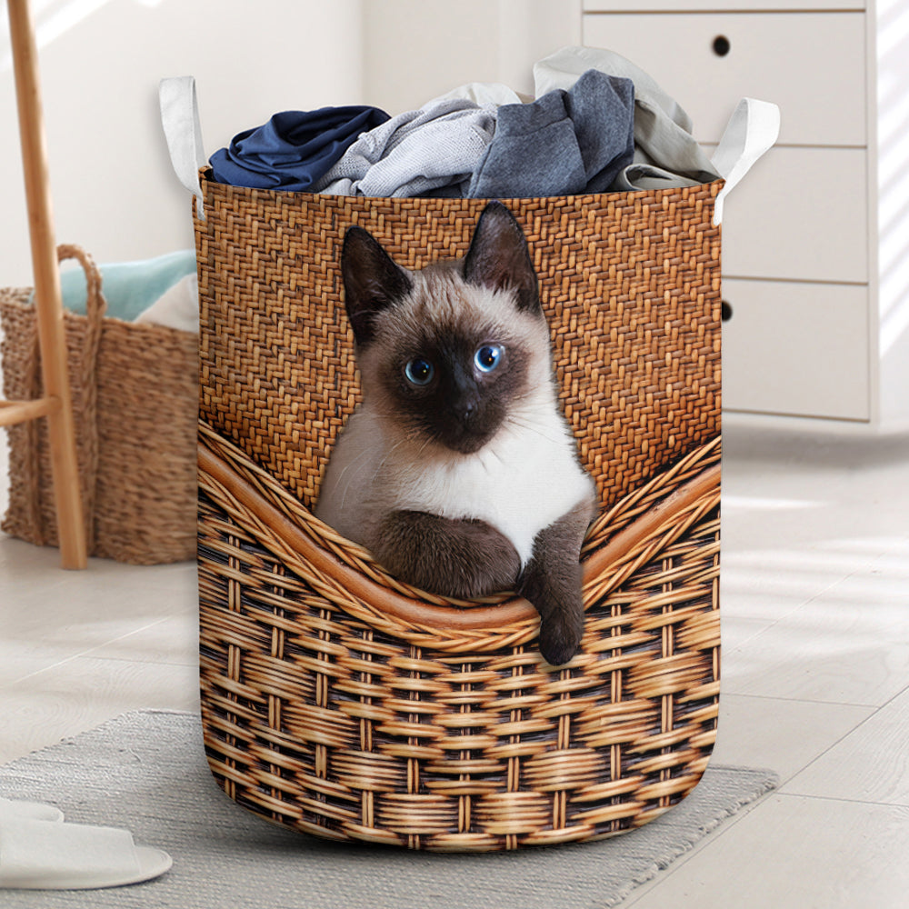 Cute Cat Love Laundry Basket For Nursery Dorm And Home Storage