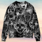 Skull Smoke Dark Fantasy Sweater For Casual Wear Parties And Thoughtful Gifting