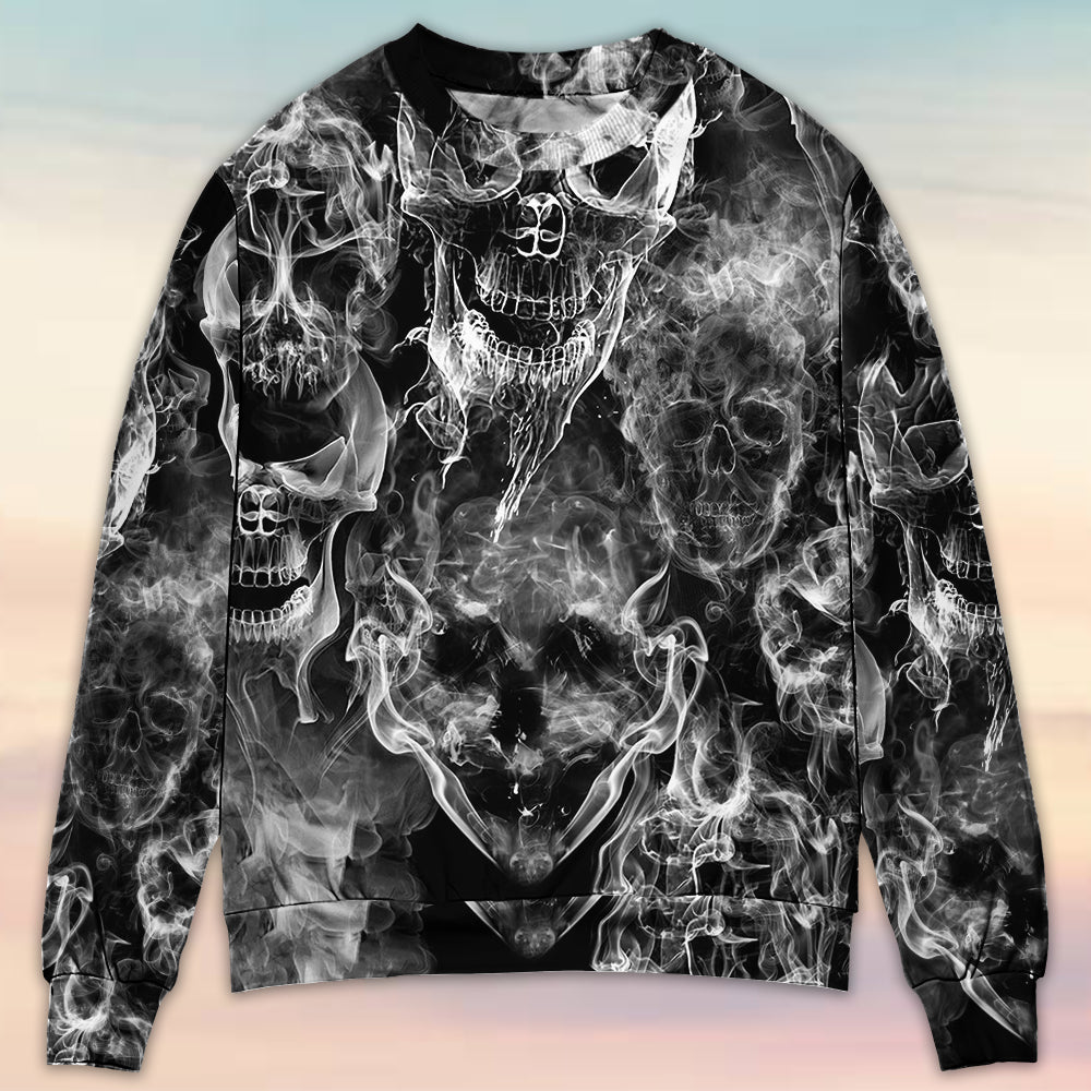 Skull Smoke Dark Fantasy Sweater For Casual Wear Parties And Thoughtful Gifting