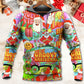 Hippie Christmas Santa Peace Bus Hoodie For Holiday Parties Weekend Outings And Cheerful Gift Giving