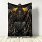 Skull Grim Reaper Dark Flannel Blanket For Cozy Bedroom Sofa Decor