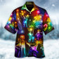 Happy Neon Christmas Family Tree Light Hawaiian Shirt For Beach Parties And Weekend Getaways