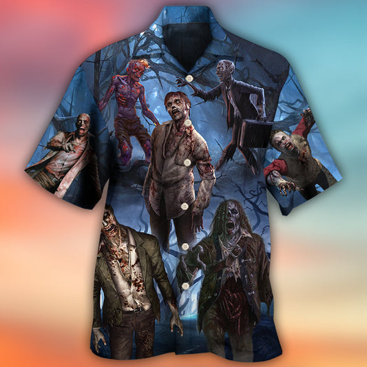 Dark Zombie Horror Halloween Hawaiian Shirt For Poolside Relaxation And Sunny Getaways